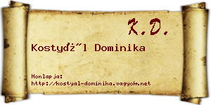 Kostyál Dominika névjegykártya